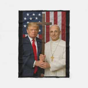 Trump und Papst Shirt - Papst Leo Xiv Gott segne A Fleecedecke