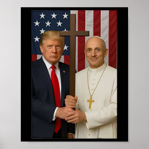 Trump und Papst Shirt - Papst Leo Xiv Gott segne A Poster