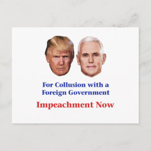 Trump und Pence für Collusion Postkarte