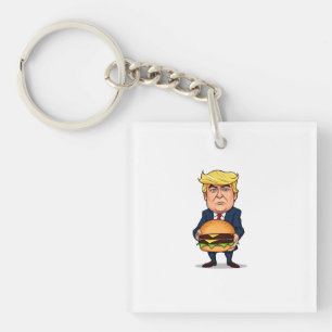 Trump und sein Burger Schlüsselanhänger