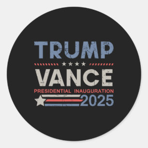 Trump und Vance Präsident Inaugurationstag 2025 Ic Runder Aufkleber