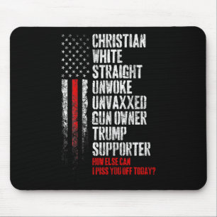 Trump Unterstützer Christlicher White Straight Unw Mousepad