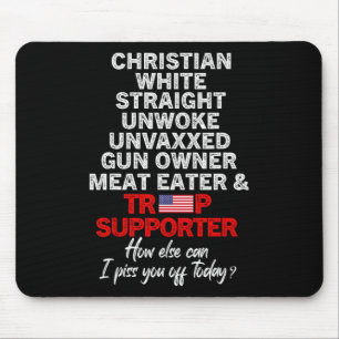 Trump Unterstützer Christlicher White Straight Unw Mousepad