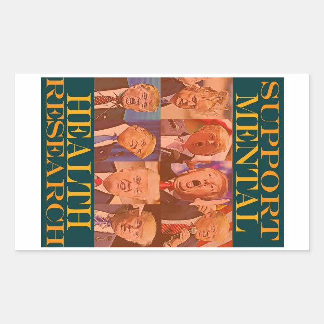 Trump - Unterstützung der psychischen Gesundheit Rechteckiger Aufkleber (Vorderseite)