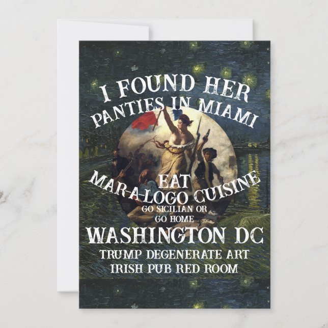 Trump-Unterwäsche Miami Katholische Kirche Weiß Einladung (Vorderseite)