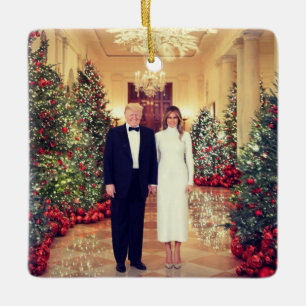 Trump US-Präsident Weißen Haus Weihnachten Metall Keramikornament