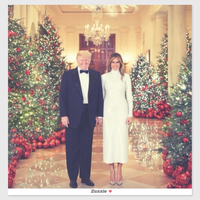 Trump US-Präsident White House Weihnachten Aufkleber (Blatt)