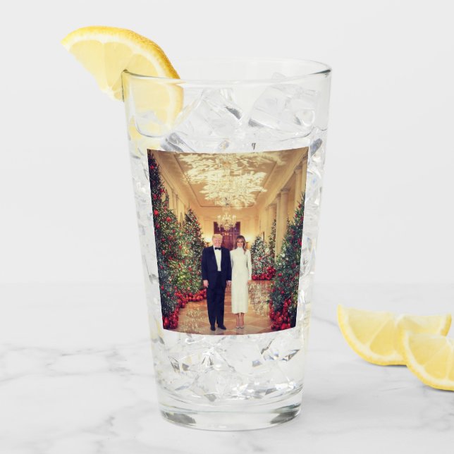 Trump US-Präsident White House Weihnachten Glas (Vorderseite Ice)