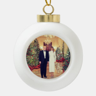 Trump US-Präsident White House Weihnachten Keramik Kugel-Ornament