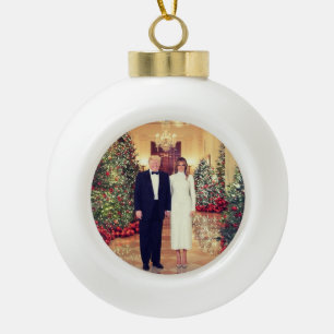 Trump US-Präsident White House Weihnachten Keramik Kugel-Ornament