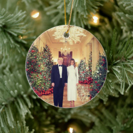 Trump US-Präsident White House Weihnachten Keramik Ornament
