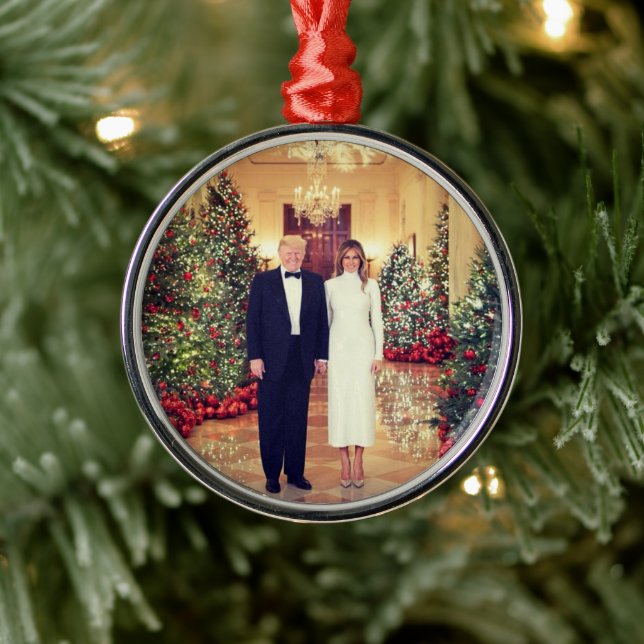 Trump US-Präsident White House Weihnachten Ornament Aus Metall (Baum)