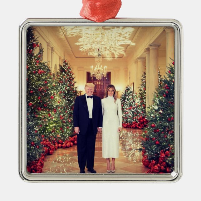 Trump US-Präsident White House Weihnachten Ornament Aus Metall (Vorne)