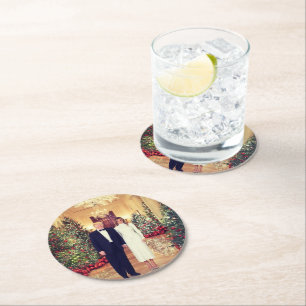 Trump US-Präsident White House Weihnachten Runder Pappuntersetzer