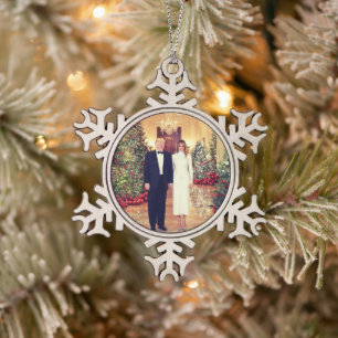Trump US-Präsident White House Weihnachten Schneeflocken Zinn-Ornament