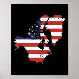 Trump USA und Kanada Grönland Map Funny Poster