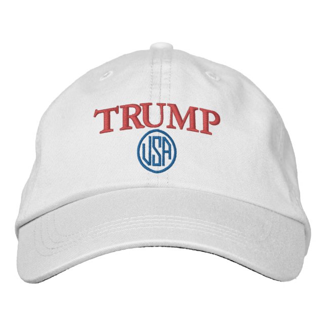 TRUMP USA WHITE BASEBALL CAP BESTICKTE KAPPE (Vorderseite)
