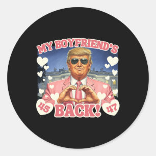 Trump Valentinstag meines Freundes Ck Pink 45 47 Runder Aufkleber