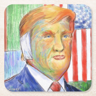Trump Van Gogh Rechteckiger Pappuntersetzer