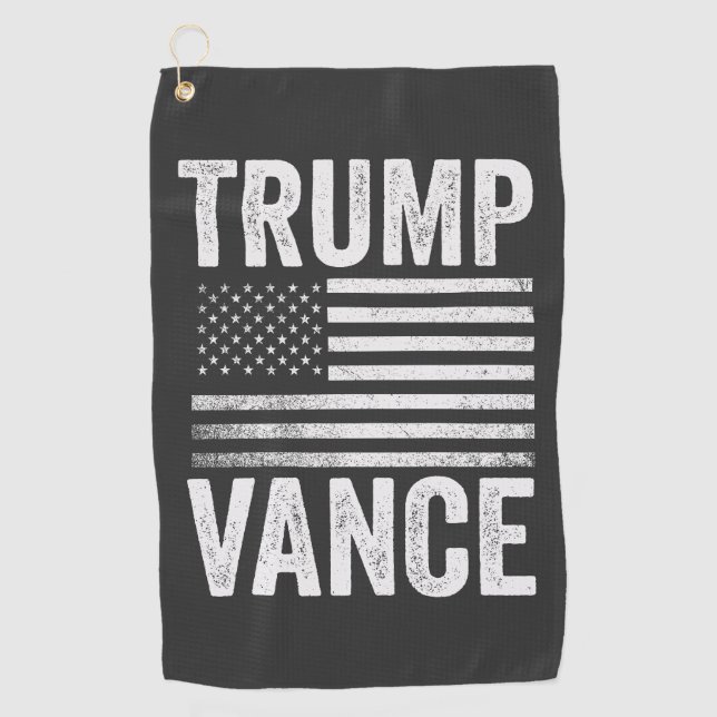 Trump Vance 2024 American Election Patriotic Golfhandtuch (Vorderseite)