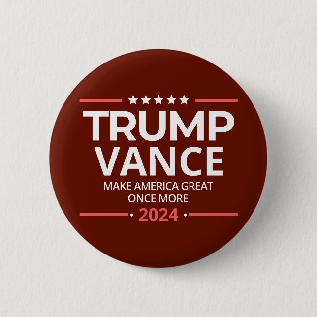Trump Vance 2024, Amerika wieder groß Button (Vorderseite)