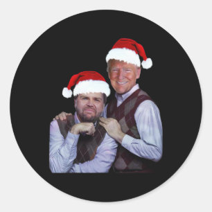 Trump Vance 2024 Brothers Santa Funny Trump Vance Runder Aufkleber