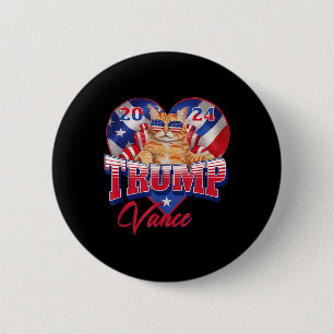 Trump Vance 2024 Cat Heart US Politischer Präsiden Button