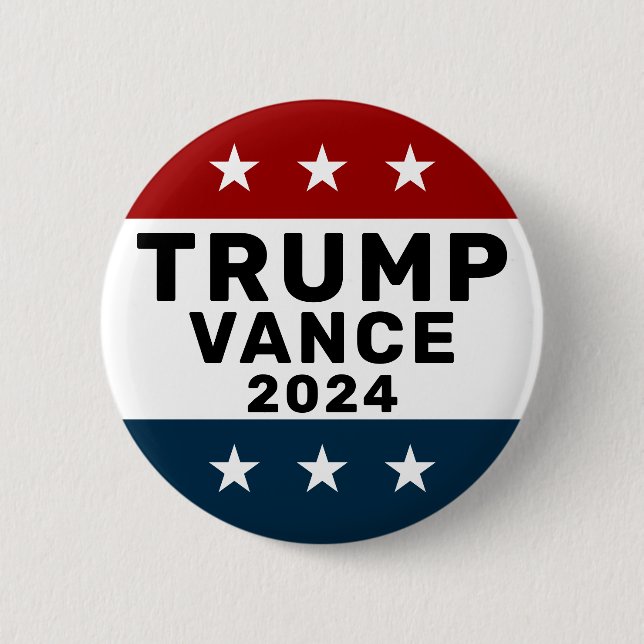 Trump Vance 2024 Classic Star Pinback Button (Vorderseite)