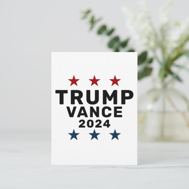 Trump Vance 2024 Classic Star Postkarte (Stehend Vorderseite)