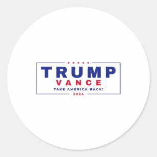 Trump Vance 2024 Donald Trump J.d. Vance Take Amer Runder Aufkleber