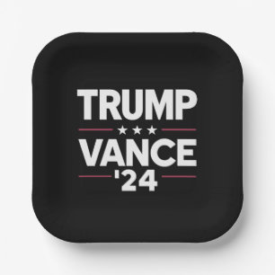 Trump Vance 2024 Für Präsident VP USA Wahl Pappteller