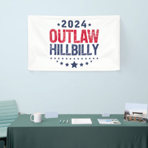 Trump Vance 2024 Gesetzloser Hillbilly US-Flagge Banner