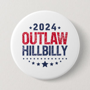 Trump Vance 2024 Gesetzloser Hillbilly US-Flagge Button
