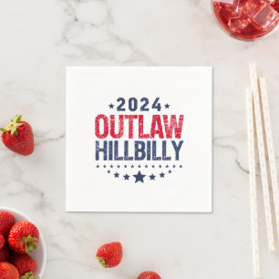 Trump Vance 2024 Gesetzloser Hillbilly US-Flagge Serviette