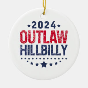 Trump Vance 2024 Gesetzloser Hinterwäldler US-Flag Keramik Ornament