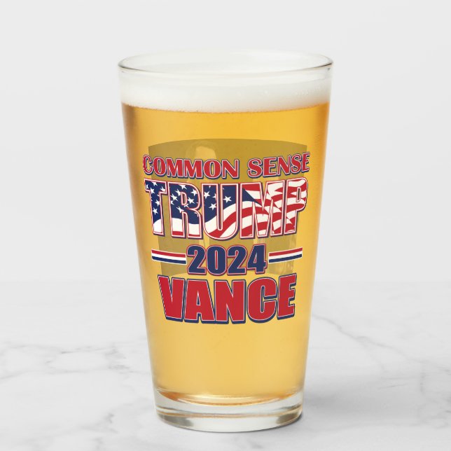 Trump Vance 2024 Glas (Rückseite (gefüllt))
