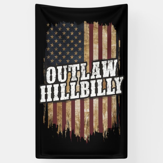 Trump Vance 2024 J.D. Vance Outlaw Hillbilly Banner (Vertikal)