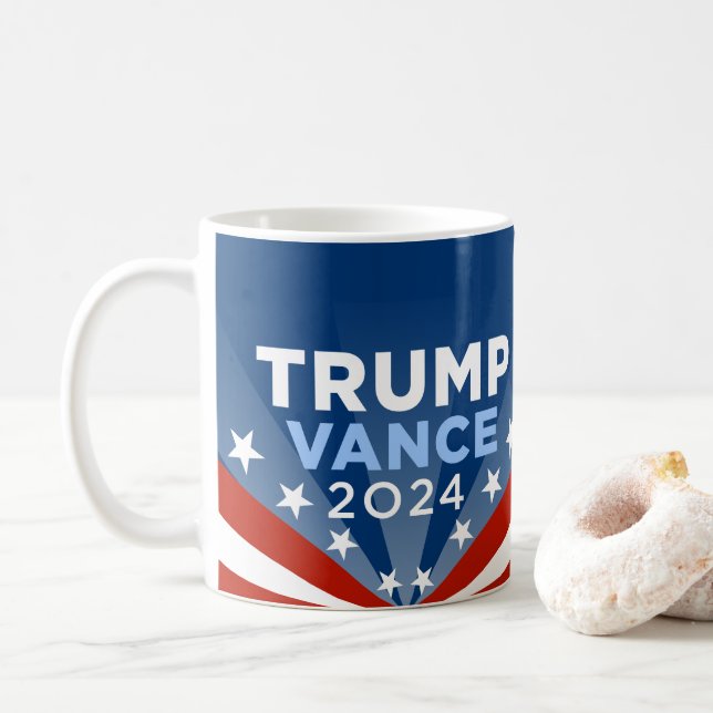 Trump Vance 2024 Kaffeetasse (Mit Donut)
