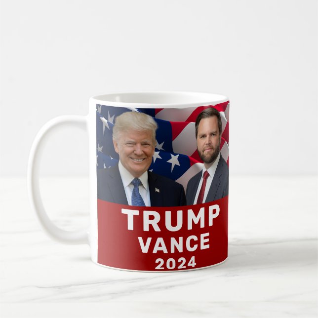 Trump Vance 2024 Kaffeetasse (Links)