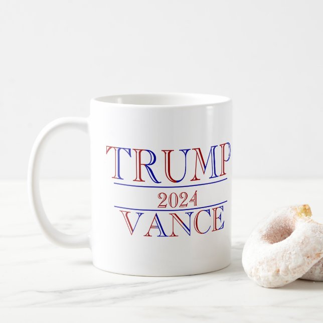 Trump Vance 2024 Kaffeetasse (Mit Donut)