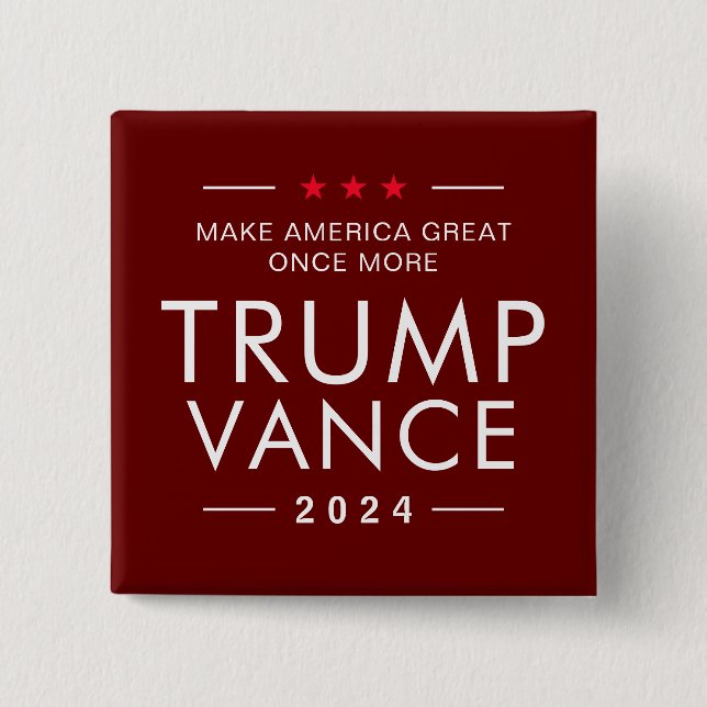 Trump Vance 2024 Kampagne des politischen Präsiden Button (Vorderseite)