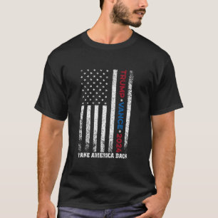 Trump Vance 2024 Nehmen Sie America Back USA Flag  T-Shirt