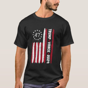 Trump Vance 2024 Nehmen Sie America Back USA Flag  T-Shirt