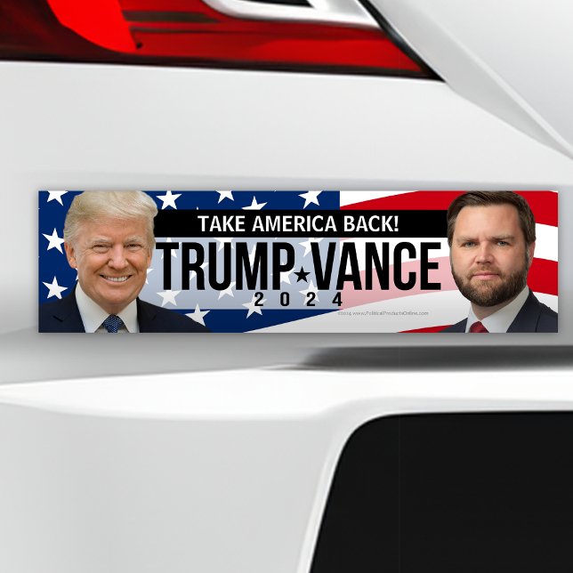 Trump Vance 2024 nimmt Amerika zurück Quote Foto Autoaufkleber (take america back trump vance 2024 bumper sticker car decal)