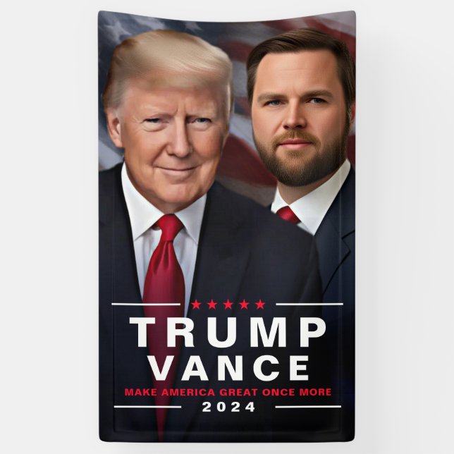 Trump Vance 2024 Politische Kampagne Banner (Vertikal)