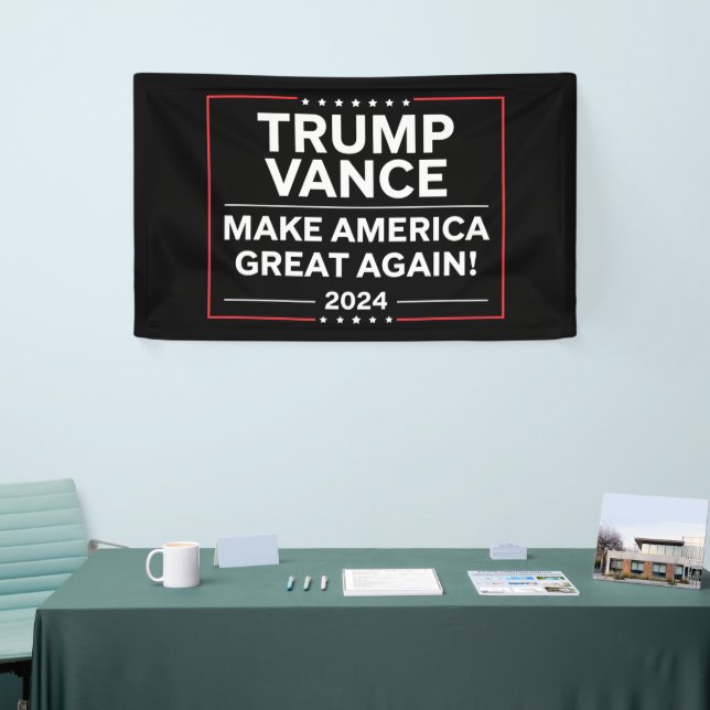 Trump Vance 2024 Präsident JD Vance Vice MAGA Banner (Messeveranstaltung)