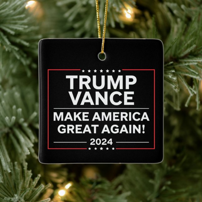 Trump Vance 2024 Präsident JD Vance Vice MAGA Keramikornament (Baum)