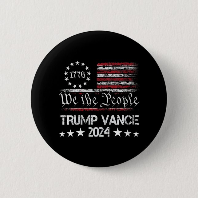 Trump Vance 2024 Präsident Trump Unterstützer Button (Vorderseite)
