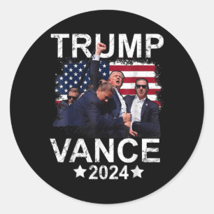 Trump Vance 2024 Präsident Trump Unterstützer Wied Runder Aufkleber