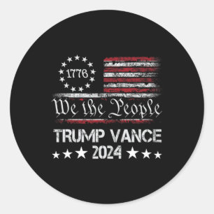 Trump Vance 2024 Präsident Trump Unterstützer Wied Runder Aufkleber